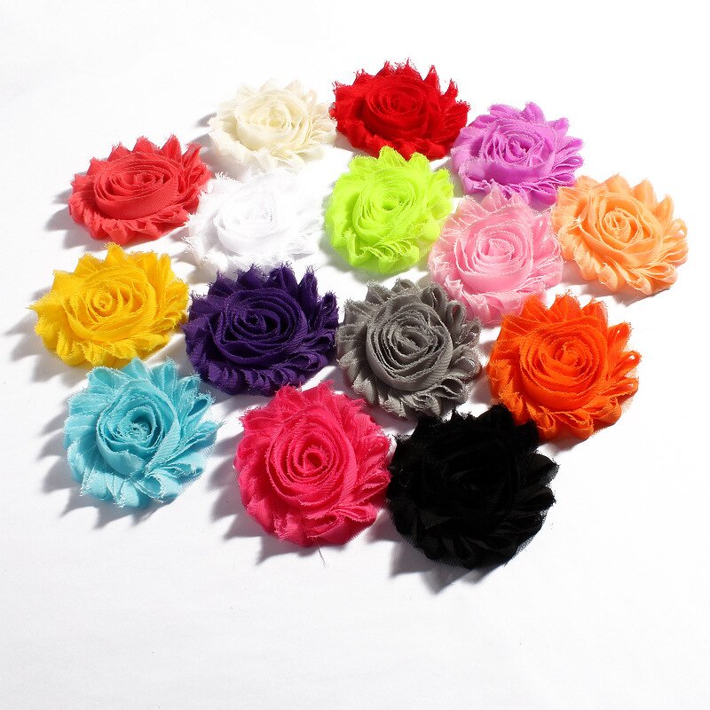 Chiffon Flower Factory - DIY 6cm Shabby Chiffon Rosette Lace Hair Accessories