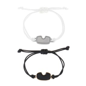 Charm Bracelet Factory - Stainless Steel Ski Goggles Rope Macrame Couple Bracelet