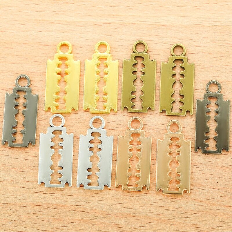 Razor Blade Charm Factory - Manufacturer Antique Silver Gold Razor Blade DIY