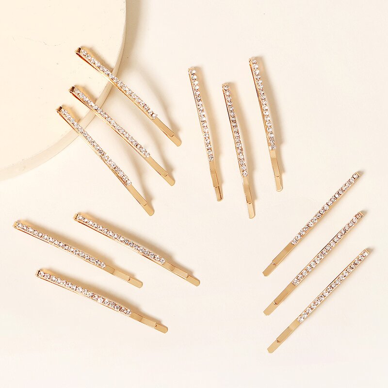 Crystal Hairpin Factory - Girls Silver Gold Zircon Hairpins Rhinestone Clips