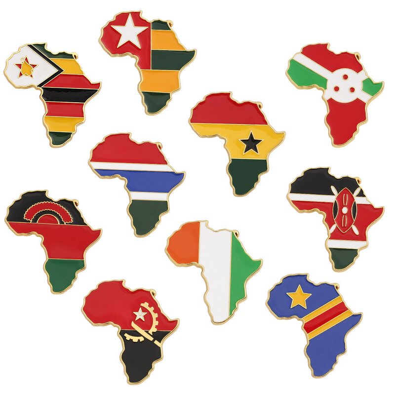 Lapel Pin Factory - Africa National Flag African Countries Brooches Jewelry Accessories