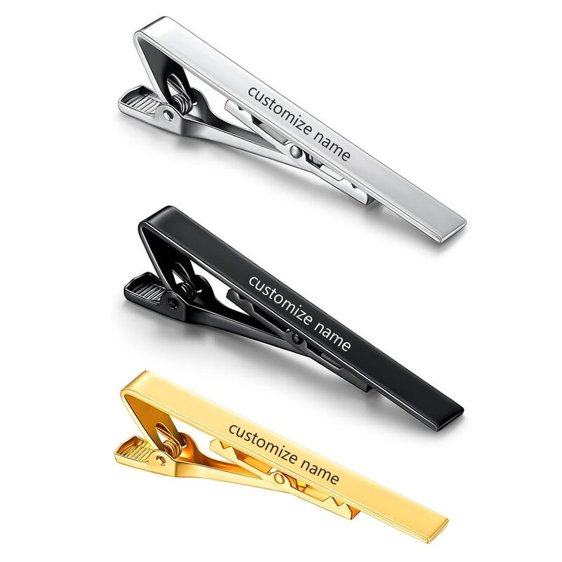 Tie Clip Factory - Manufacturer Stainless Steel Custom Engraving Rose Gold Black