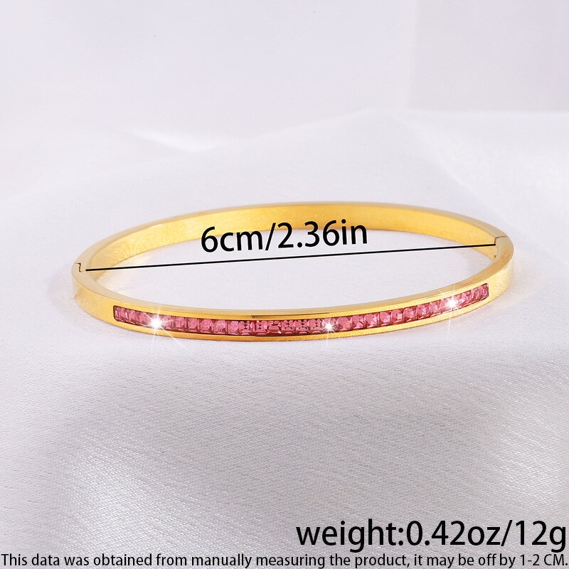 Cuff Bangle Factory - Waterproof 18K Gold PVD Plated Stainless Steel Zircon