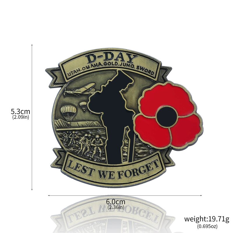 Remembrance Pin Factory - Poppy Flower Lest We Forget Commemorative Brooch Badge