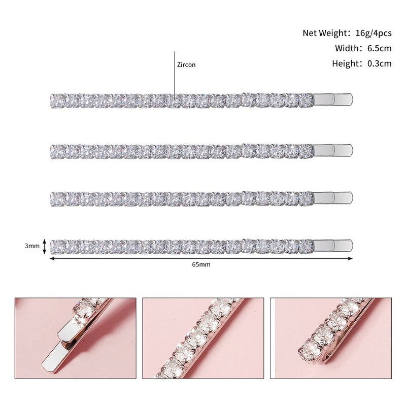 Crystal Hairpin Factory - Girls Bling Crystal Bobby Pins Alloy Rhinestone Clips