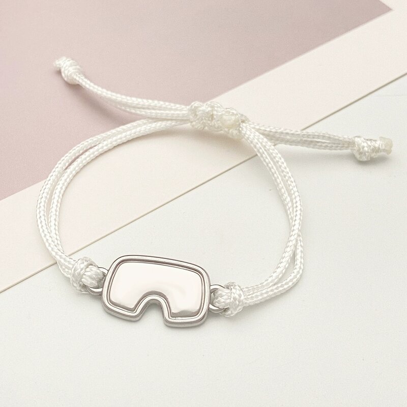 Charm Bracelet Factory - Stainless Steel Ski Goggles Rope Macrame Couple Bracelet