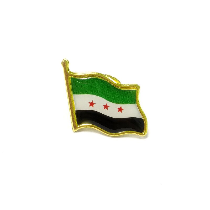Country Flag Pin Factory - Manufacturer Syria National Flag Epoxy Resin Brooch Pin