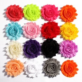 Chiffon Flower Factory - 6cm Shabby Chiffon Flower Fabric Rosette Baby Headband