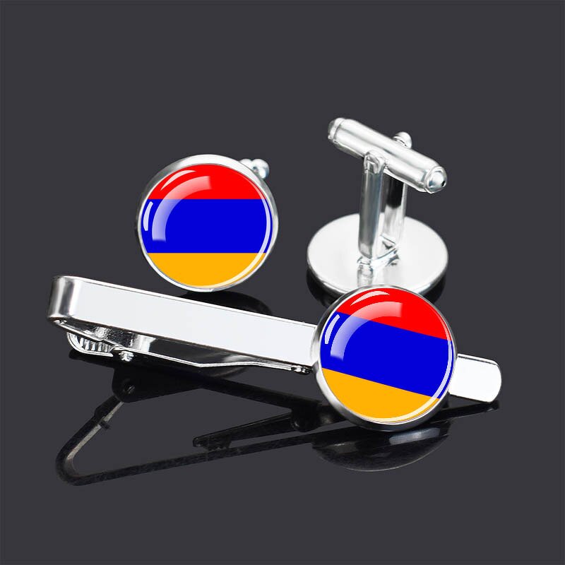 Cufflink Tie Clip Set Factory - 287 Country Flag Custom Design Cuff Links Set
