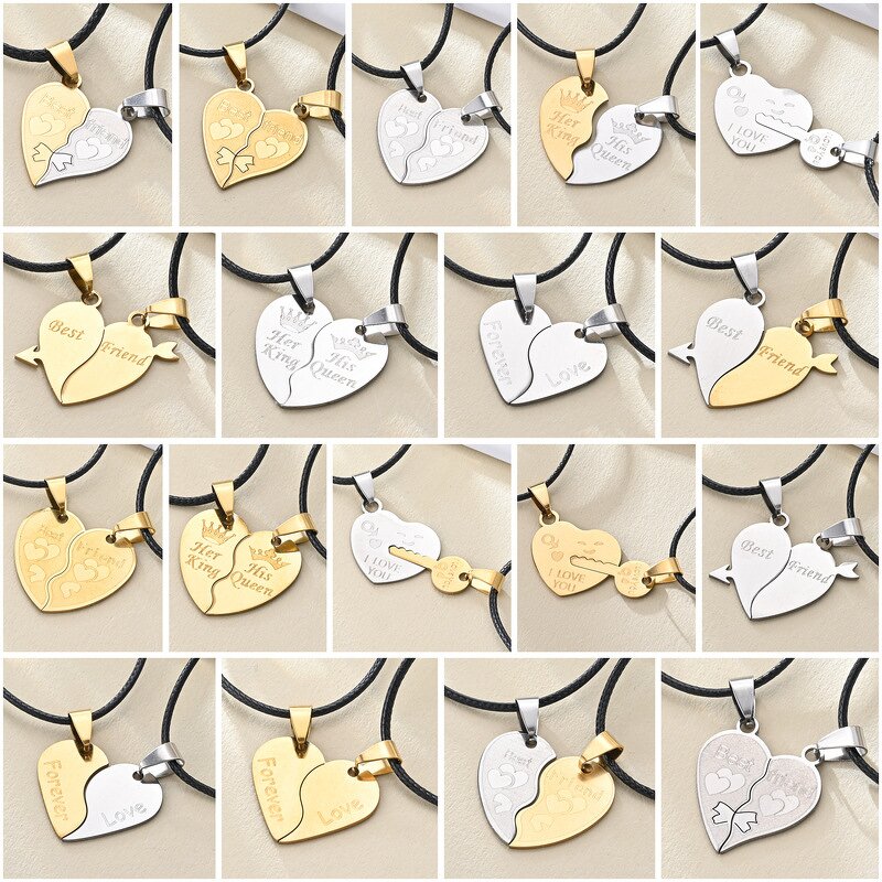 Puzzle Heart Necklace Factory - 18 Model Stainless Steel I Love YOU Matching