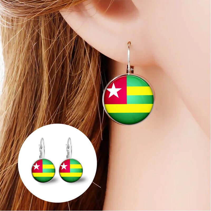 Country Flag Jewelry Set Factory - Togo Flag Charm Map Pendant Jewelry Set