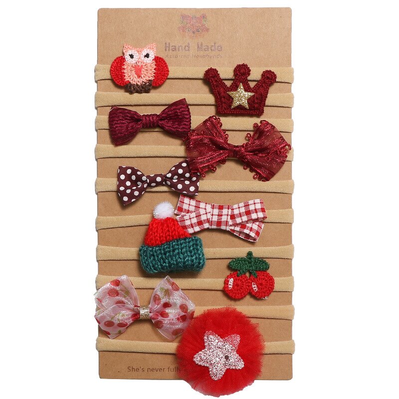 Hair Bands Set Factory - 10 PCS Luxury Custom Christmas Gifts Baby Hair Accessories