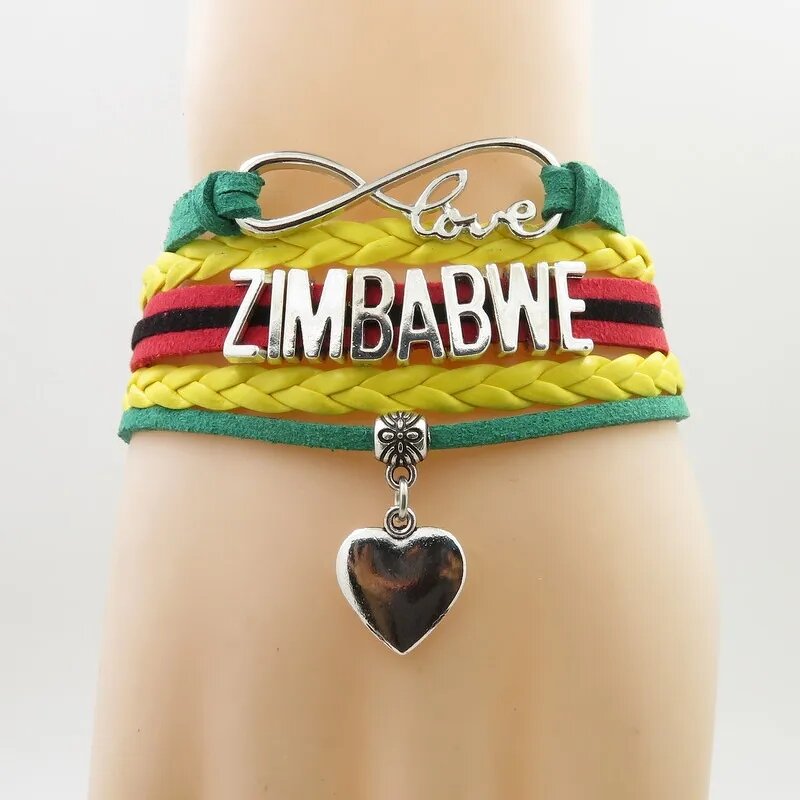 Country Flag Jewelry Set Factory - 80 Models Zimbabwe Flag Map Pendant Set