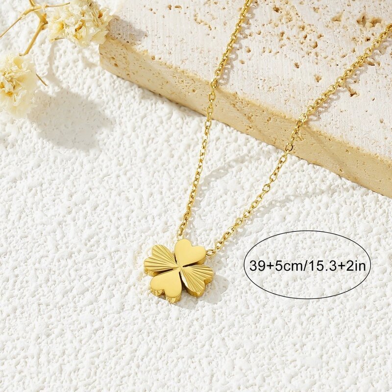 Jewelry Set Factory - 18K Gold Lucky Clover Pendant Women's Wedding Gift Set