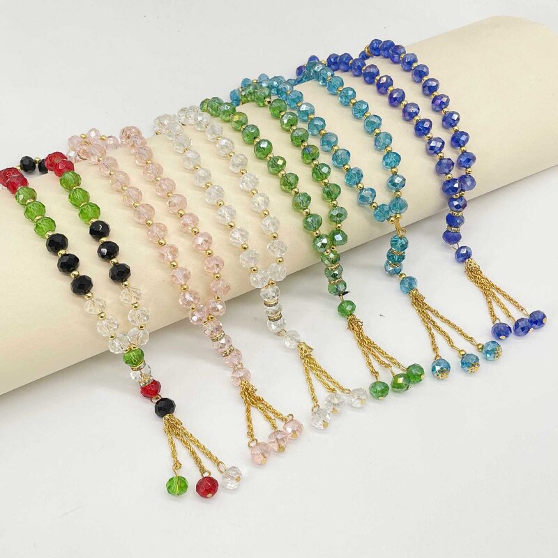 Islamic Rosary Beads Factory - 33 Beads 10mm Gold Plated Tassel Muslim Bracelet