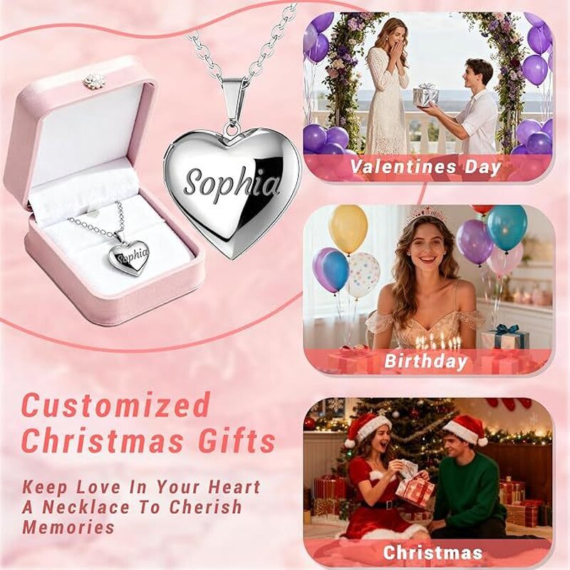 Photo Locket Necklace Factory - Waterproof Stainless Steel Heart Shape DIY Locket