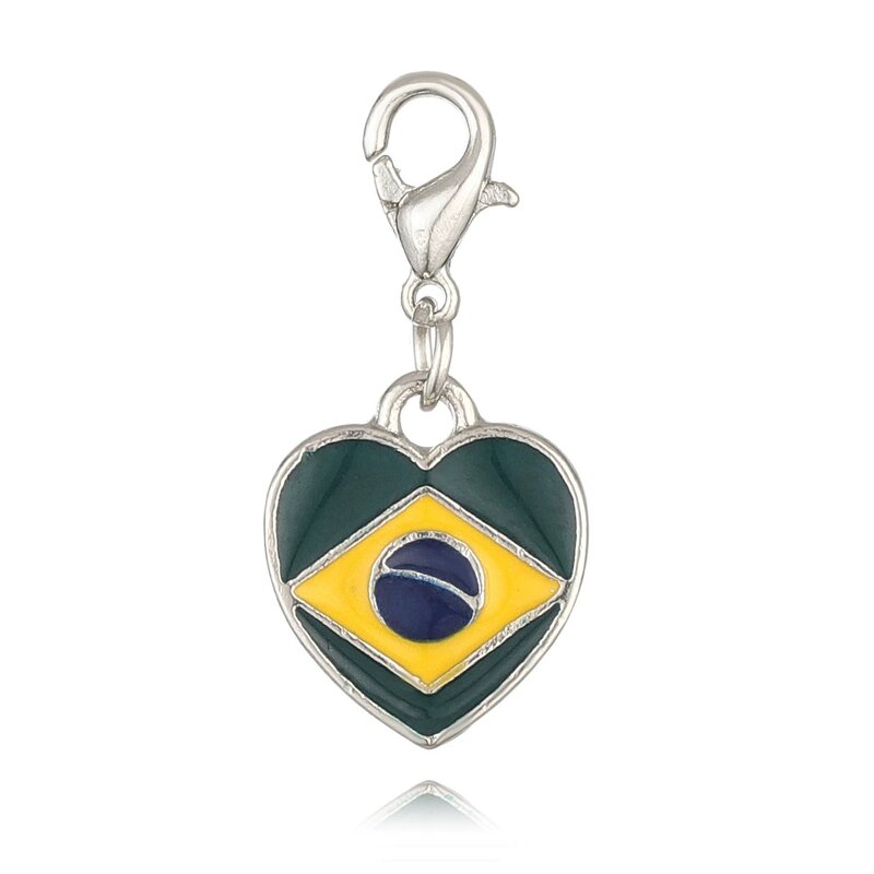 Country Flag Heart Charm Factory - Enamel Heart Shape United States Germany Flag