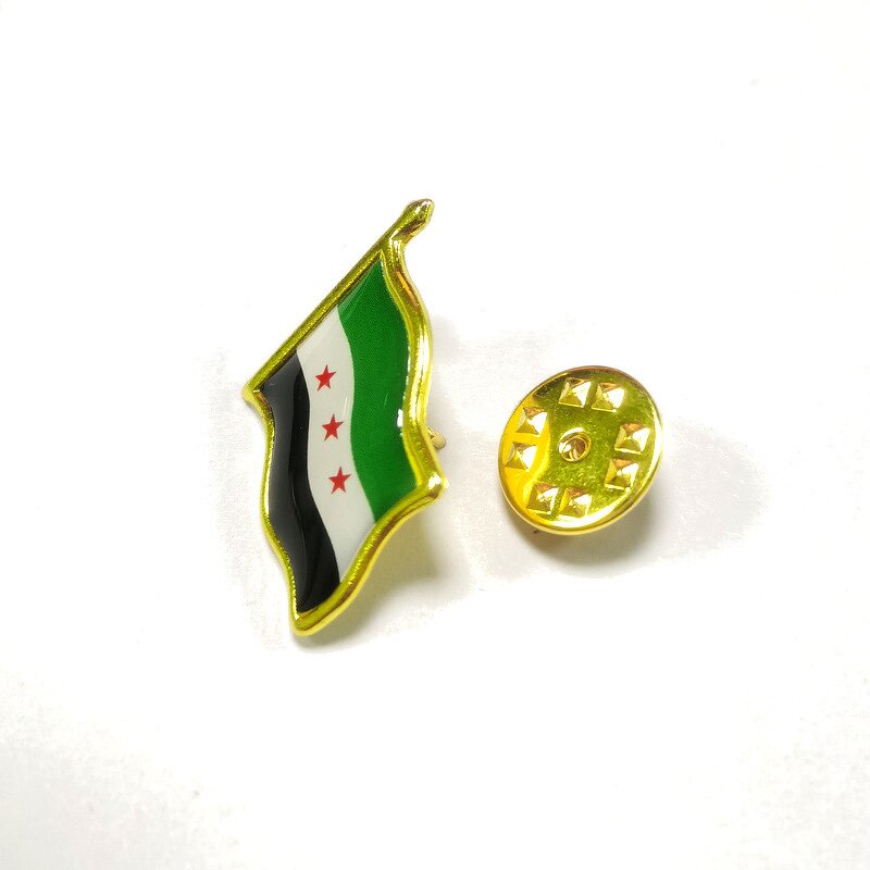 Country Flag Pin Factory - Manufacturer Syria National Flag Epoxy Resin Brooch Pin