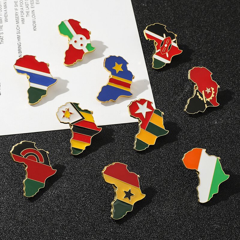 Lapel Pin Factory - Africa National Flag African Countries Brooches Jewelry Accessories
