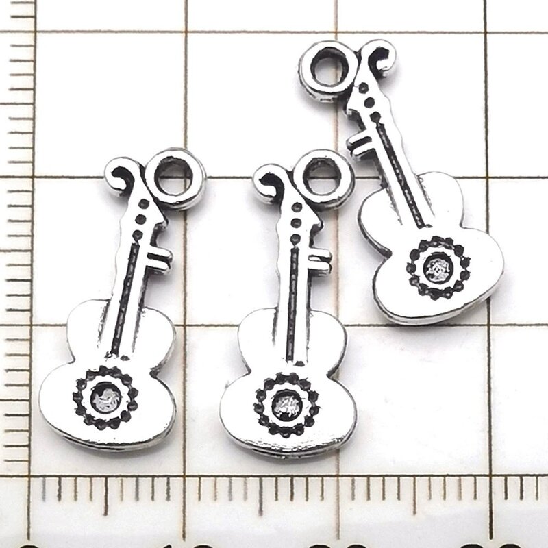 Musical Instrument Charm Factory - Antique Silver Gold Violin DIY Jewelry Charm