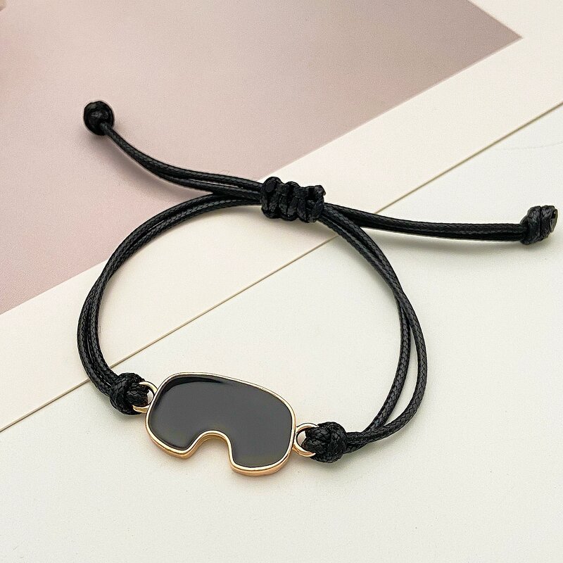 Charm Bracelet Factory - Stainless Steel Ski Goggles Rope Macrame Couple Bracelet