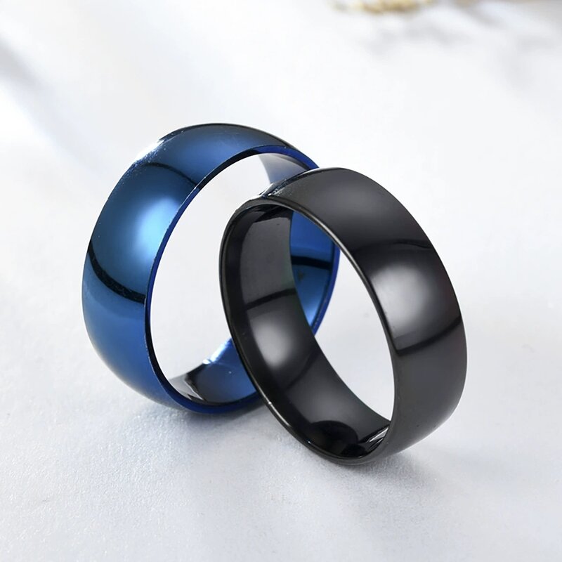 Arc Surface Ring Factory - 8mm Stainless Steel Gold Blue Silver Black Plate Matching