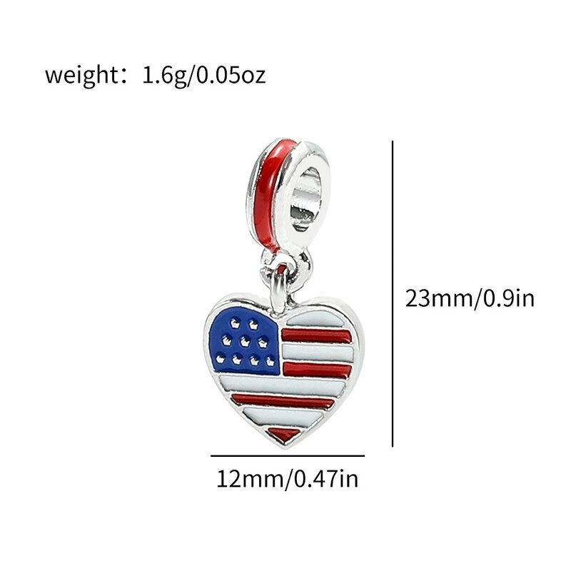Country Flag Heart Charm Factory - Enamel Heart Shape Canada Australia Flag Charm