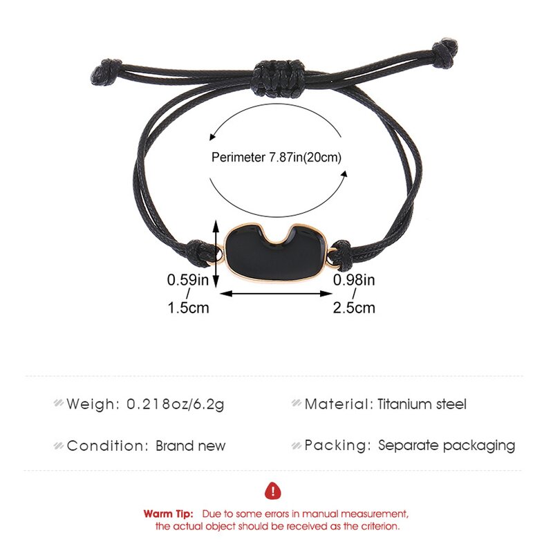 Charm Bracelet Factory - Stainless Steel Ski Goggles Rope Macrame Couple Bracelet