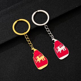 Country Flag Keychain Factory - Stainless Steel Enamel Sri Lanka Flag Key Ring
