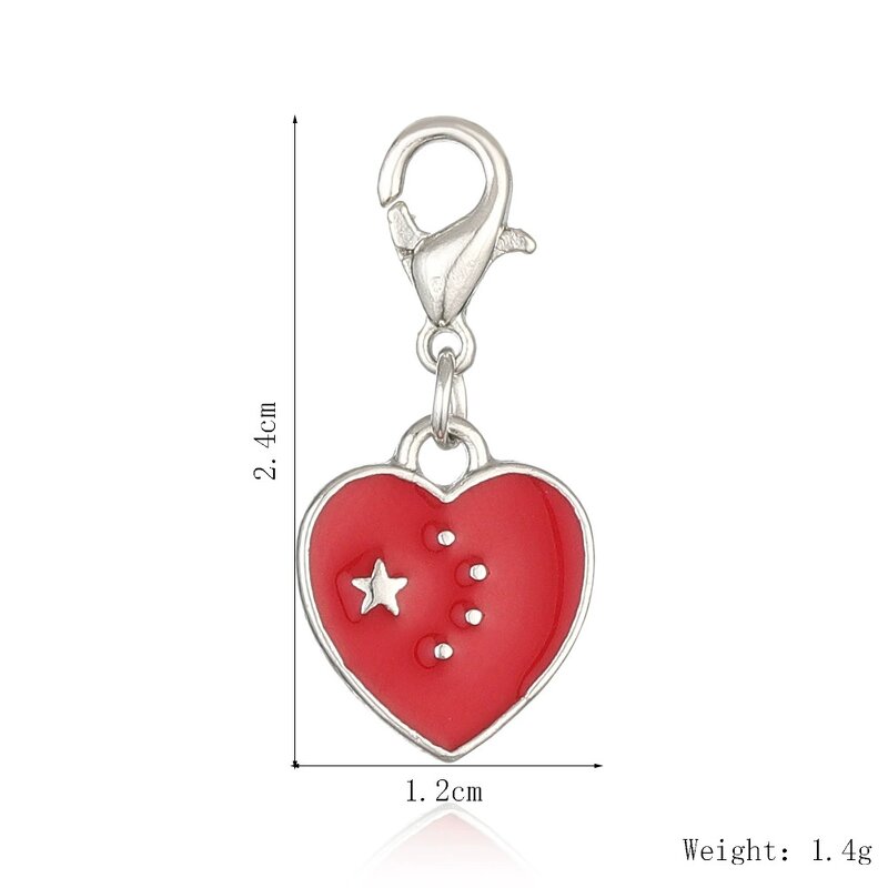 Country Flag Heart Charm Factory - Enamel Heart Shape United States Germany Flag