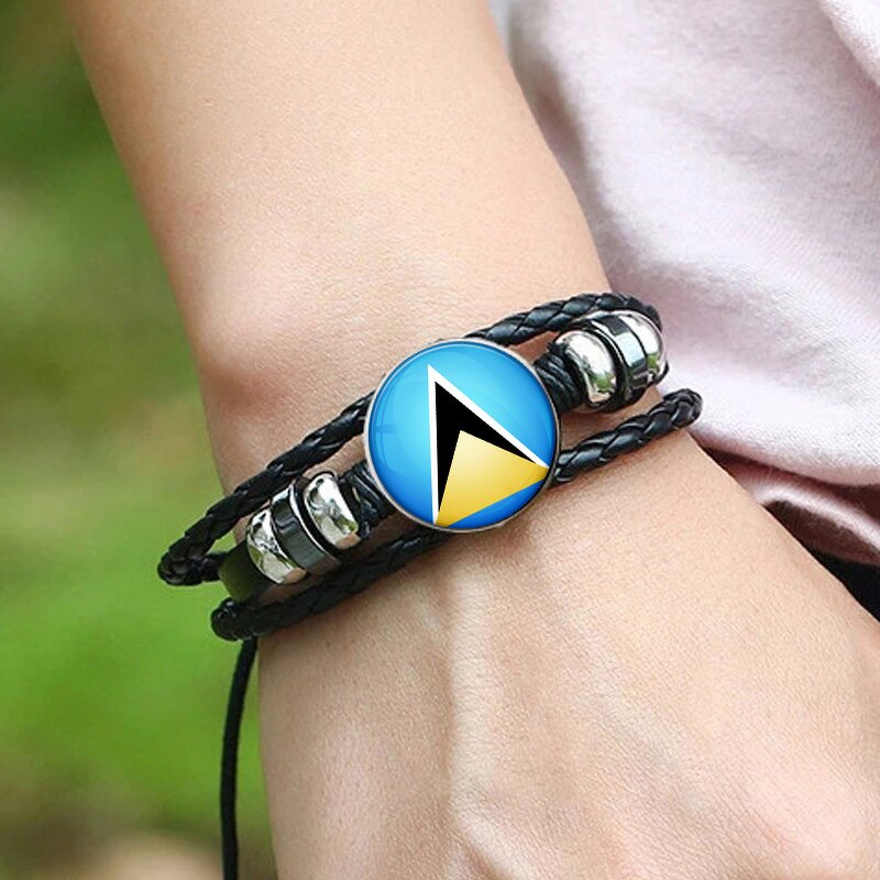 Country Flag Jewelry Set Factory - 100 Models Caribbean Saint Lucia Flag Set