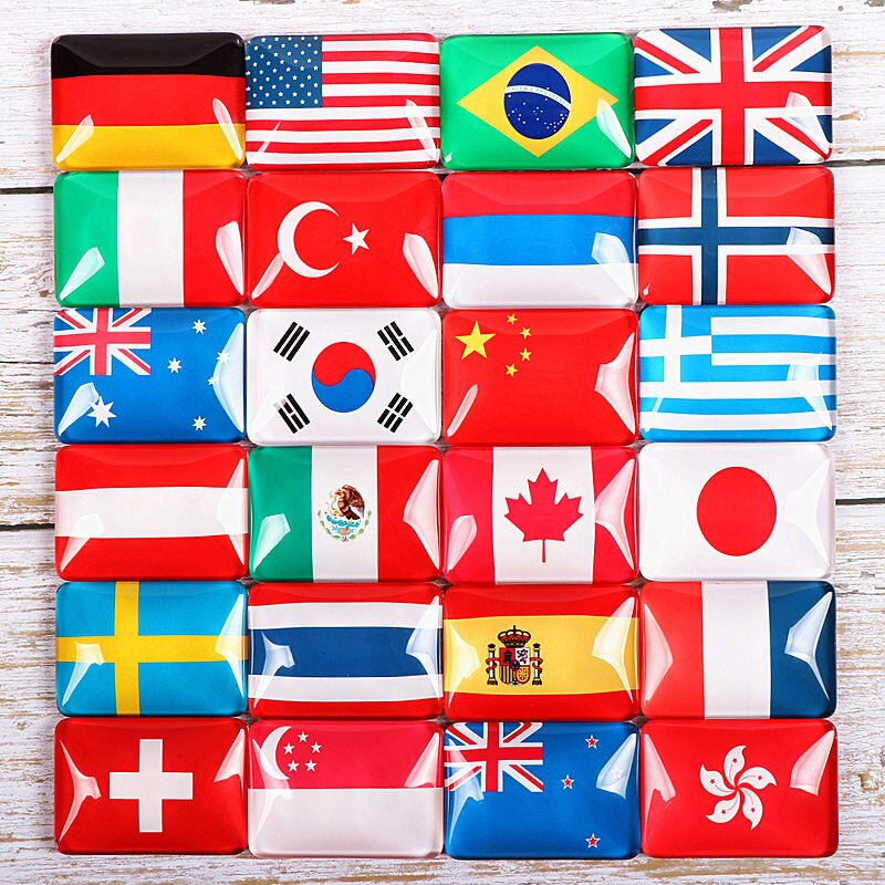 Fridge Magnet Factory - Factory Country Flag Design Glass Dome Cabochon Souvenir