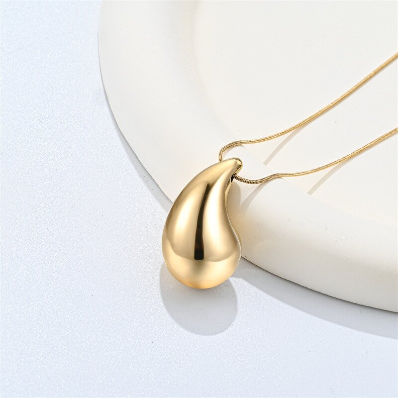 Jewelry Set Factory - 18K Gold Stainless Steel Hollow Water Drop Shape Set
