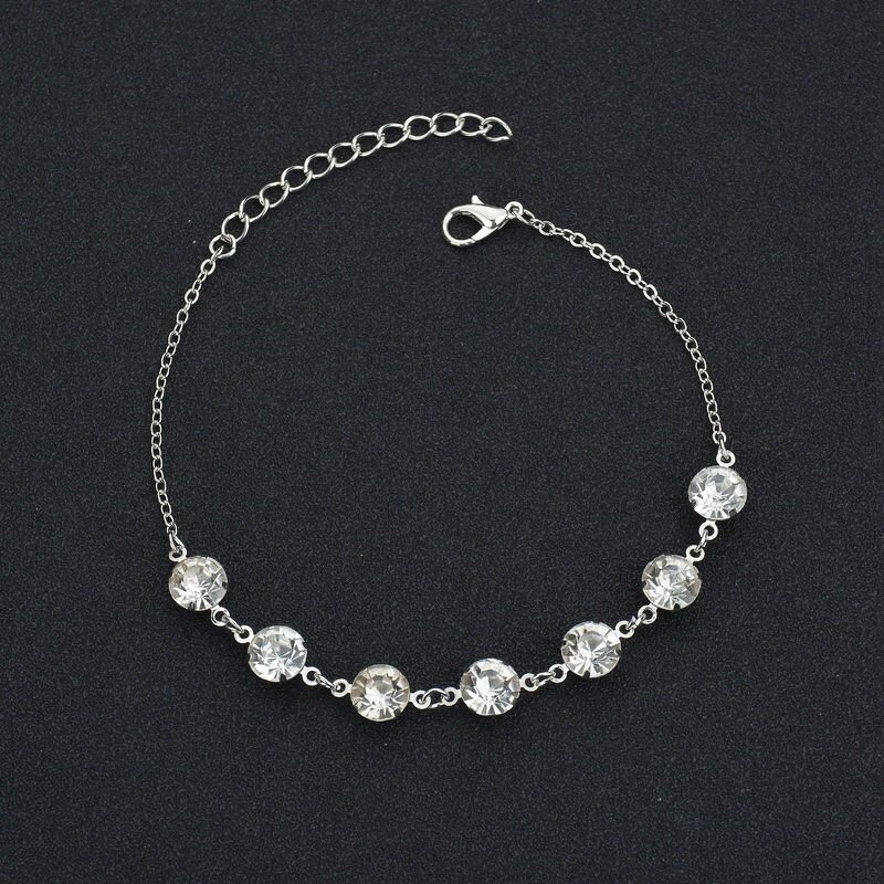 Crystal Anklet Factory - Lady Silver Gold Bling Crystal Zircon Link Chain Summer