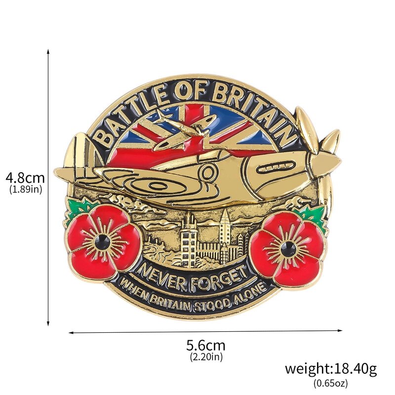 Remembrance Pin Factory - Poppy Flower Lest We Forget Commemorative Brooch Badge