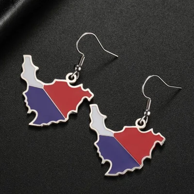 Country Flag Earrings Factory - Waterproof Stainless Steel Enamel Saint Martin Flag
