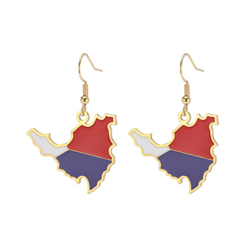 Country Flag Earrings Factory - Waterproof Stainless Steel Enamel Saint Martin Flag