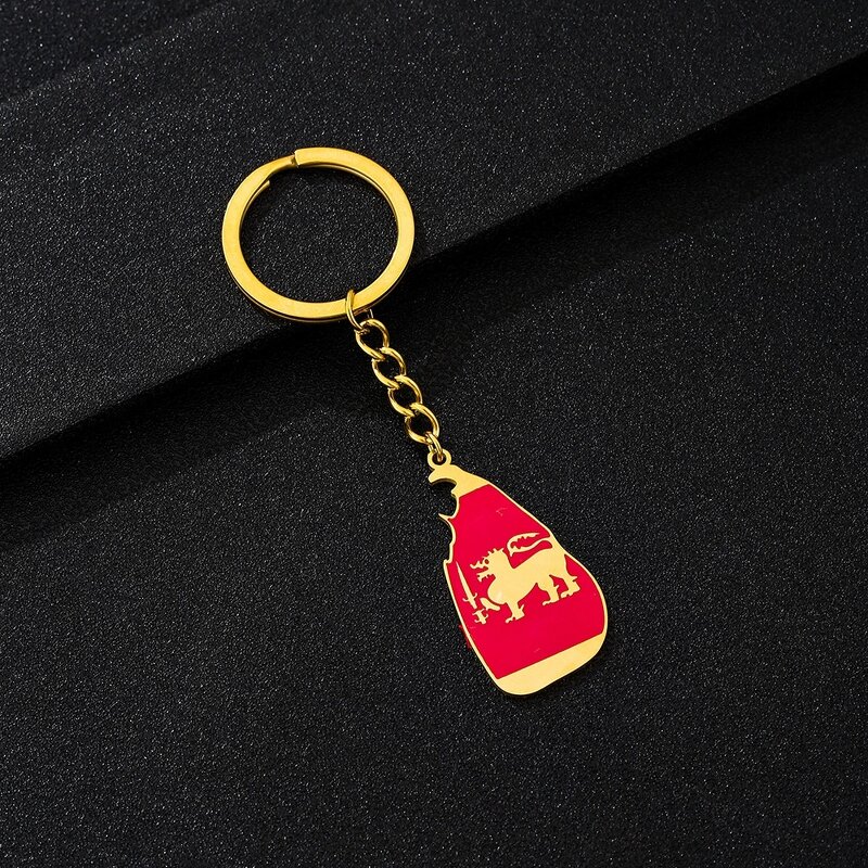 Country Flag Keychain Factory - Stainless Steel Enamel Sri Lanka Flag Key Ring