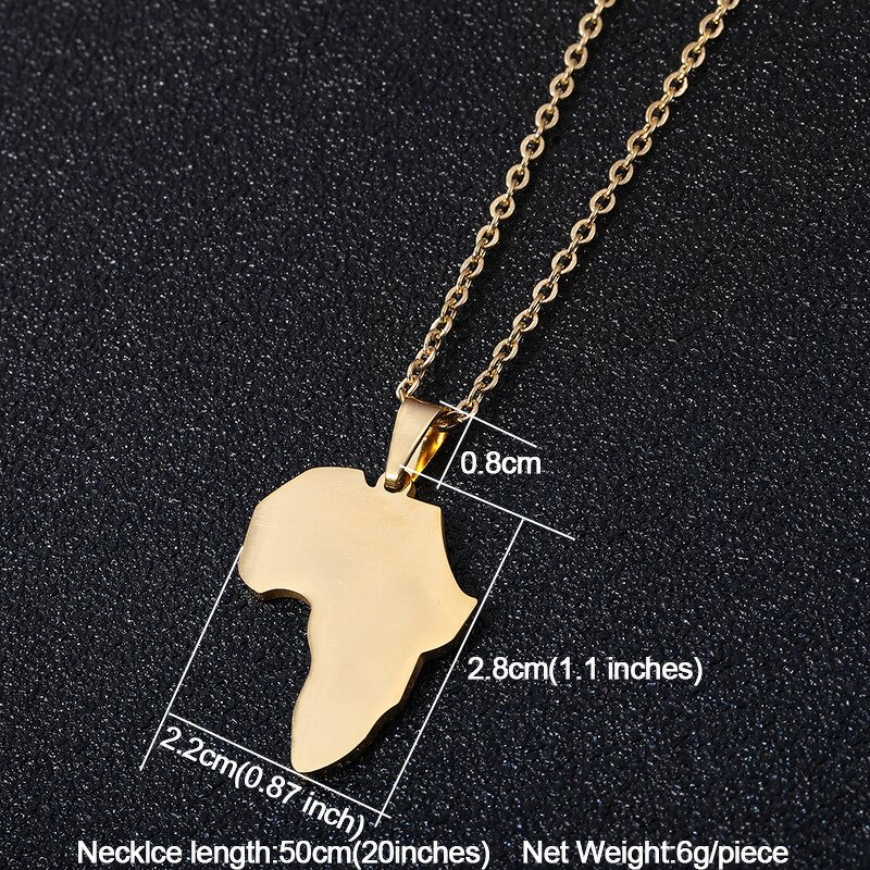 Africa Map Charm Factory - Stainless Steel 18K Gold Plated Africa Map DIY