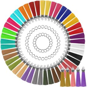 Suede Tassel Pendant Factory - DIY 55mm Suede Leather Tassel with Jump Rings