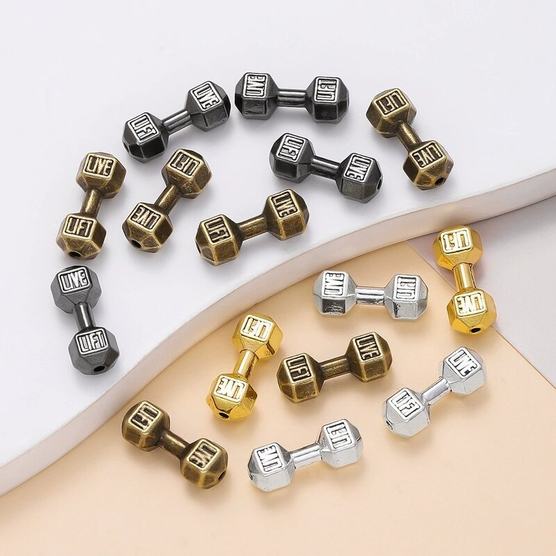 Dumbbell Bead Pendant Factory - Antique Silver Gold Gun-Black Plated Dumbbell Bead