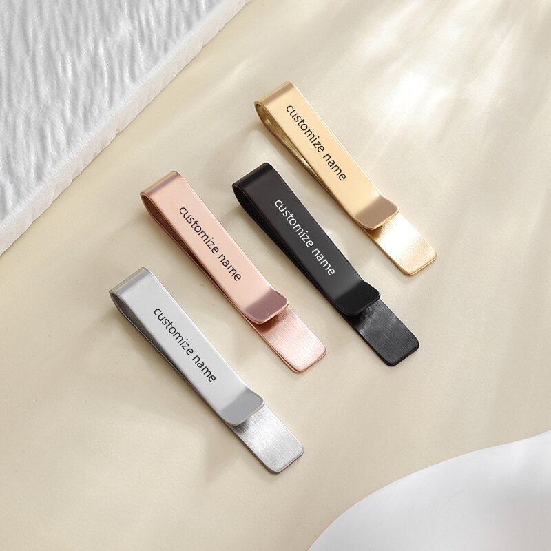 Tie Clip Factory - Manufacturer Stainless Steel Custom Engraving 18K Gold Black