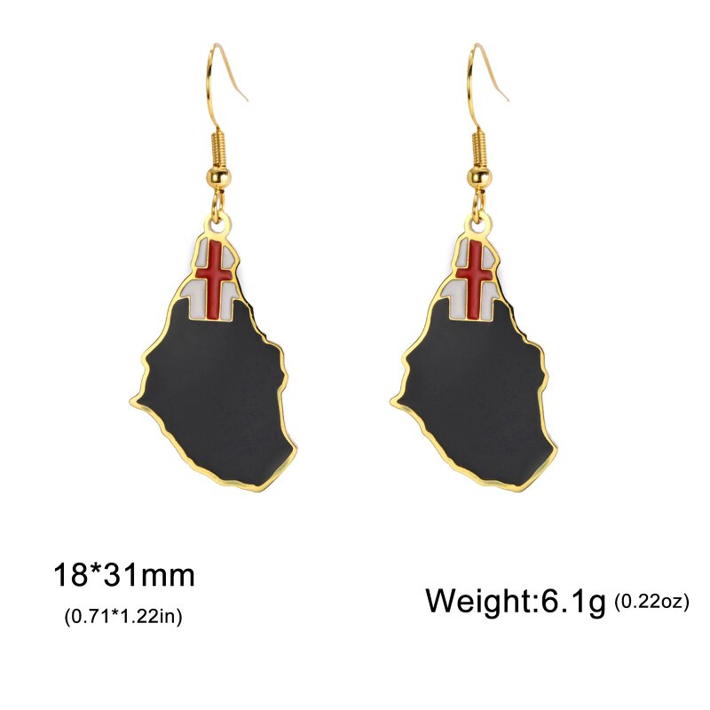 Country Flag Earrings Factory - Waterproof Stainless Steel Enamel Montserrat Island
