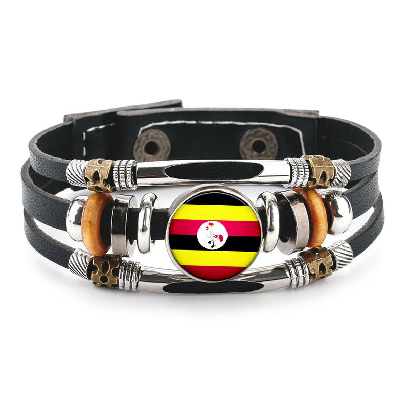 Country Flag Jewelry Set Factory - 80 Models Uganda Flag Map Pendant Key Chain