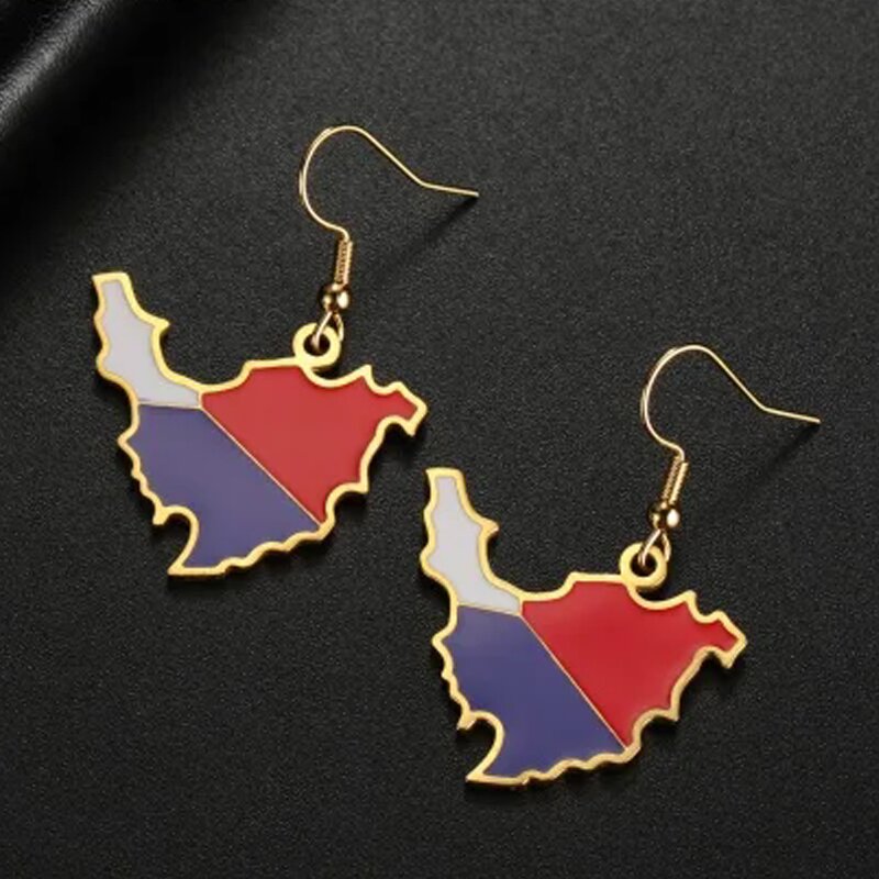 Country Flag Earrings Factory - Waterproof Stainless Steel Enamel Saint Martin Flag