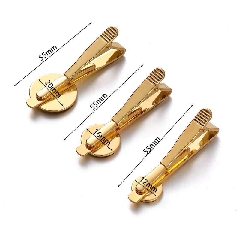 Tie Clip Factory - Manufacturer Silver Gold Tie Clip with Blank Tray Custom logo