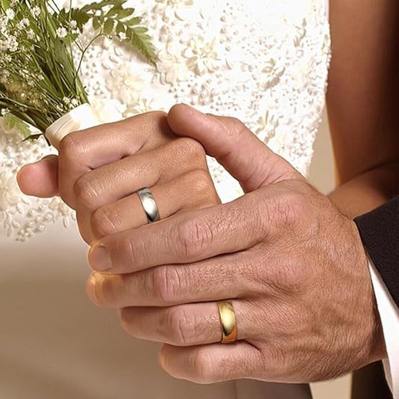 Arc Surface Ring Factory - 8mm Stainless Steel Gold Blue Silver Black Plate Matching