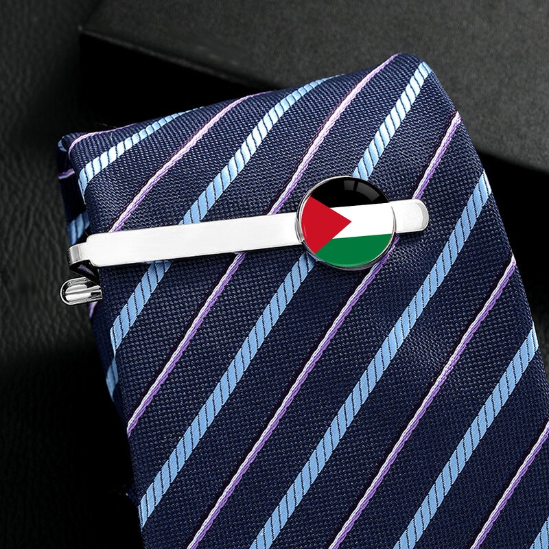 Cufflink Tie Clip Set Factory - Palestine Flag Custom Design Cuff Links Set