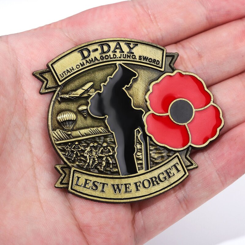 Remembrance Pin Factory - Poppy Flower Lest We Forget Commemorative Brooch Badge