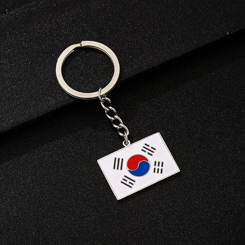 Country Flag Keychain Factory - Stainless Steel Enamel South Korea Flag Keychain